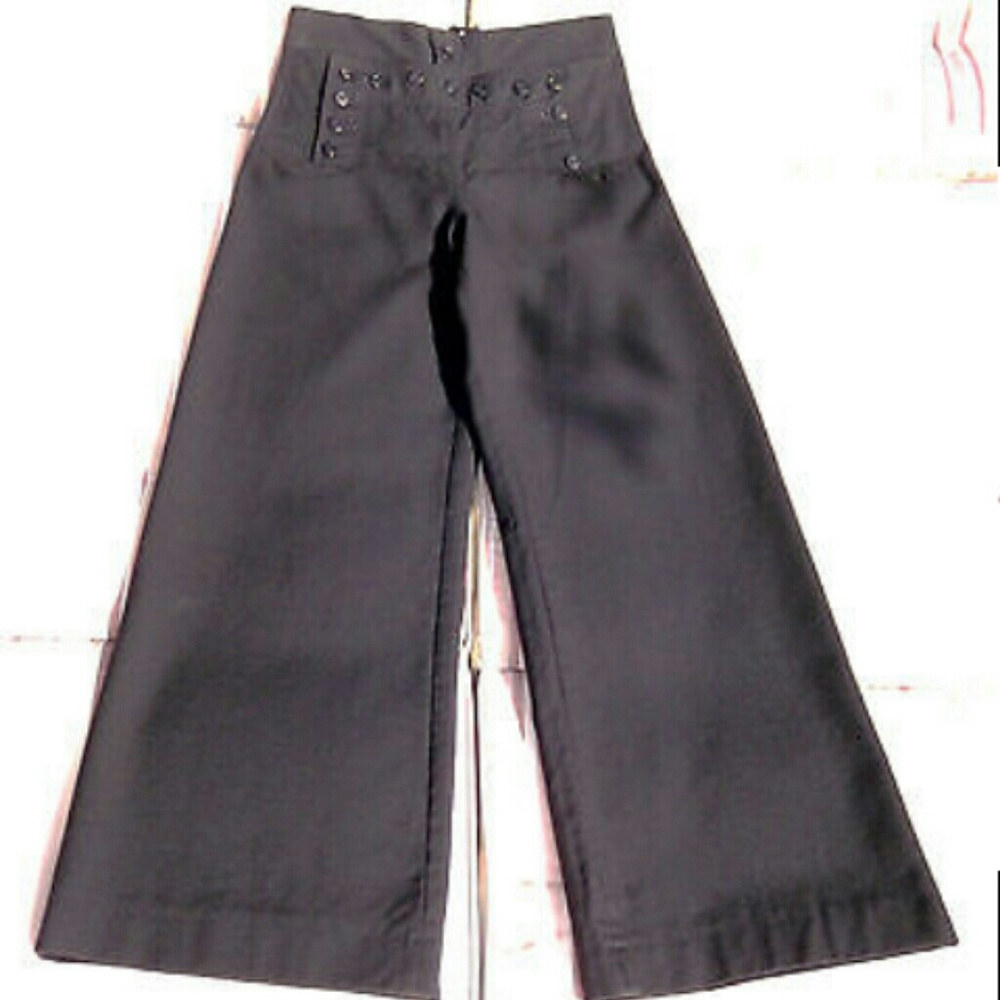 ~ EUC~VTG~ US Navy Wool Bib Sailor Pants - Picture 2 of 4